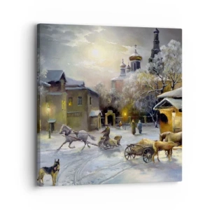 Schilderen op canvas - De magie van de Russische winter - 30x30 cm