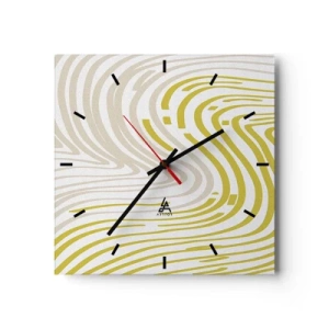 Wandklok - Klok - Een compositie met een zachte buiging - 30x30 cm