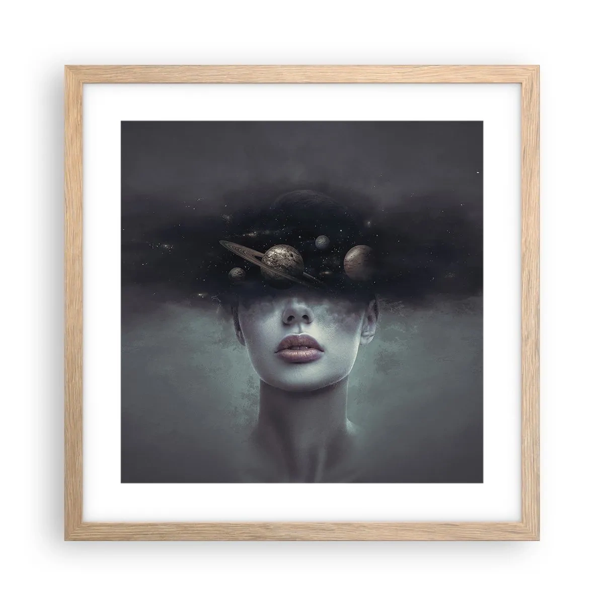 Een poster in een licht eiken lijst - En de planeten worden gek... - 40x40 cm