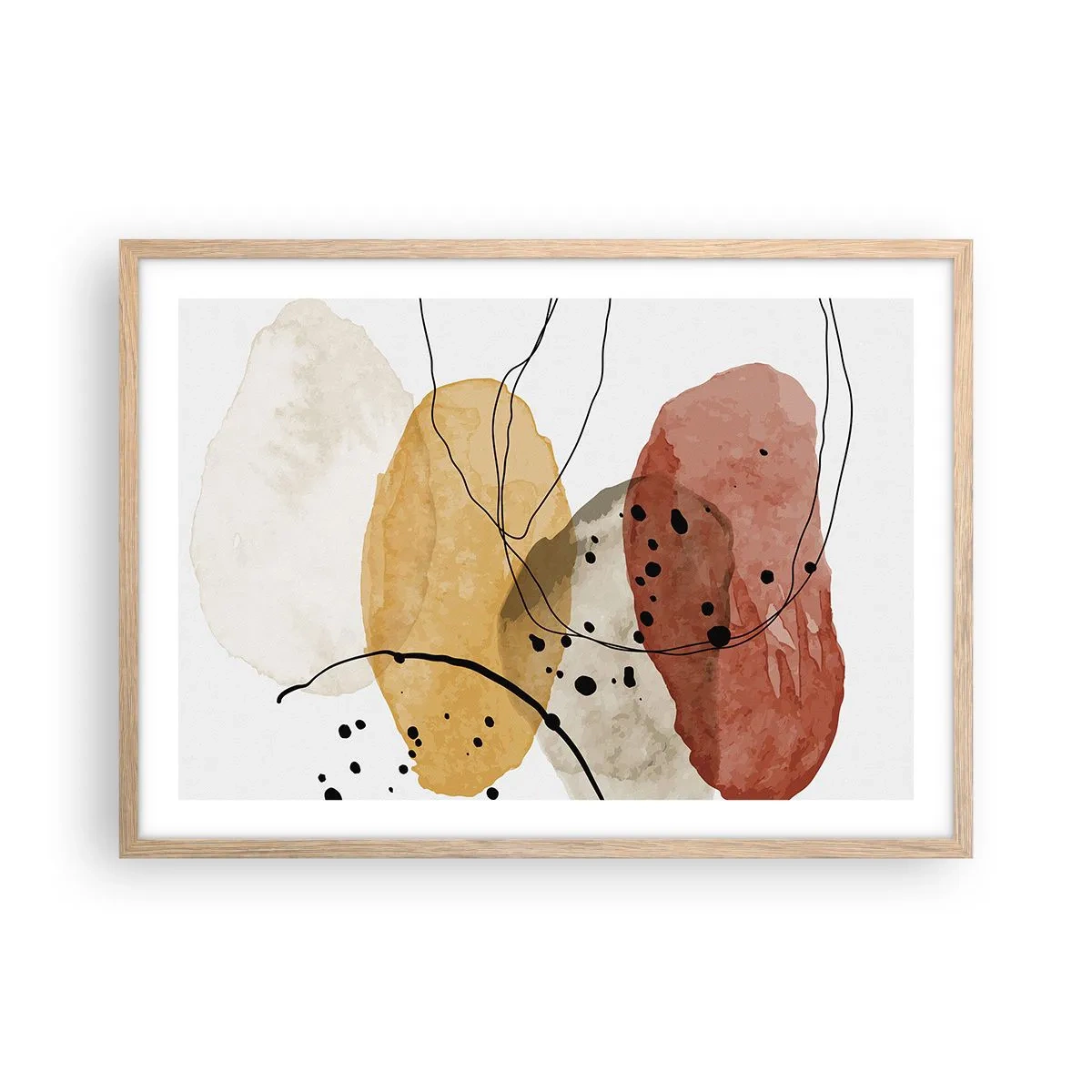 Een poster in een licht eiken lijst - Als lichte, transparante lucht - 70x50 cm