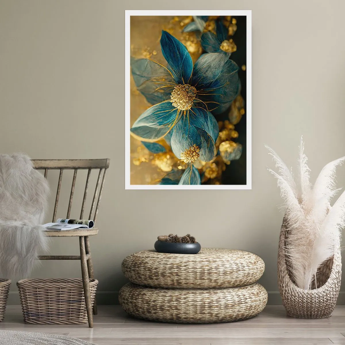 Poster - Bloei met goud - 61x91 cm