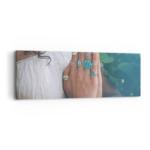 Schilderen op canvas - Welkom in het centrum van het zijn - 90x30 cm