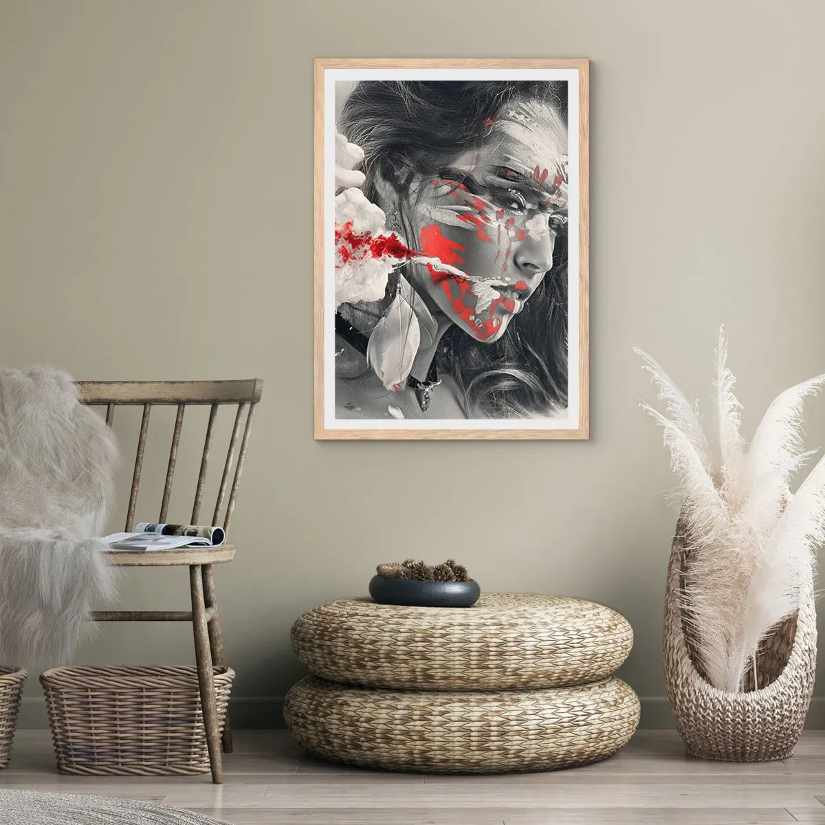 Een poster in een licht eiken lijst - In de dampen van absurditeit - 61x91 cm