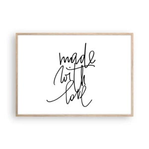 Een poster in een licht eiken lijst - Het beste merk - 100x70 cm