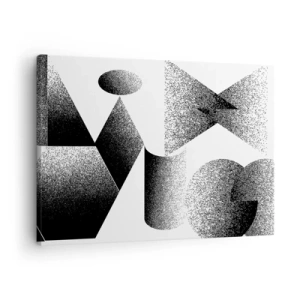 Schilderen op canvas - Geometrie bestaande uit hoeken en ovale vormen - 70x50cm - Hoeken en ovalen - Moderne wanddecoratie voor woonkamer en slaapkamer ARTTOR