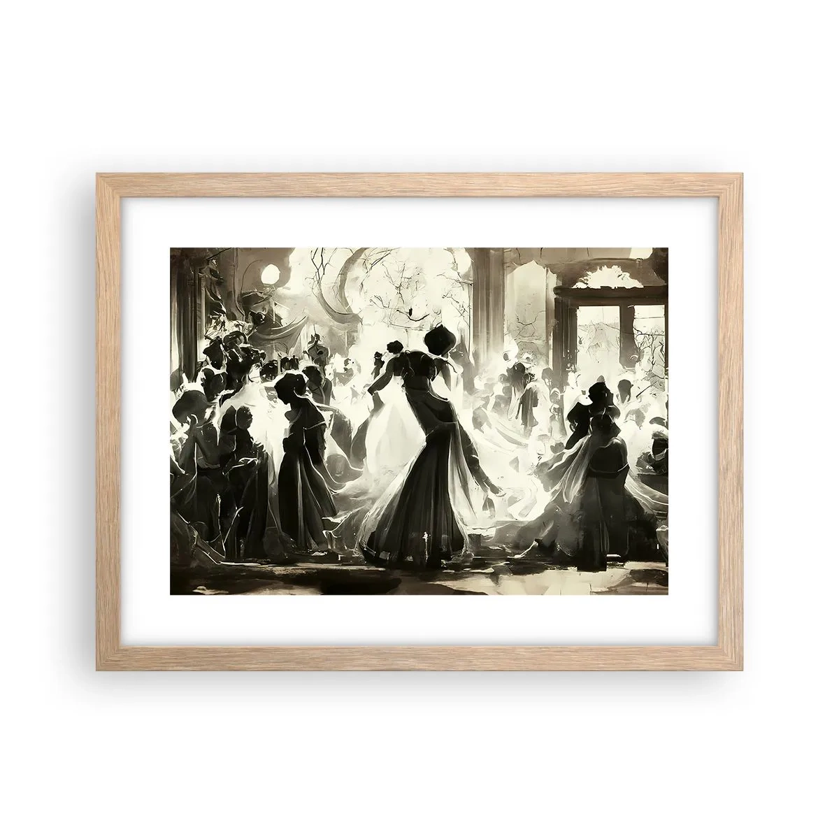 Een poster in een licht eiken lijst - De grote maskerade - 40x30 cm