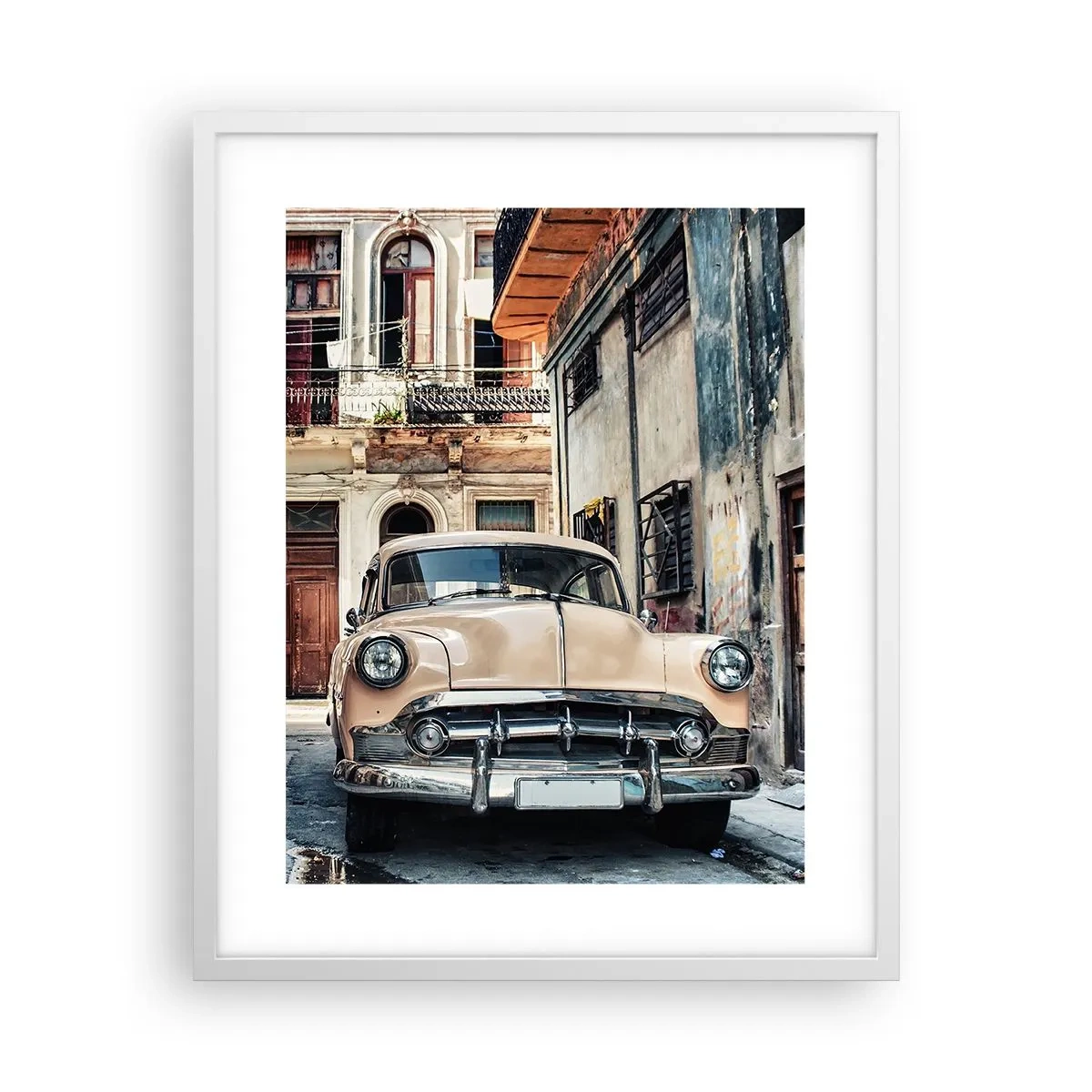 Poster in een witte lijst - De siësta in Havana - 40x50 cm