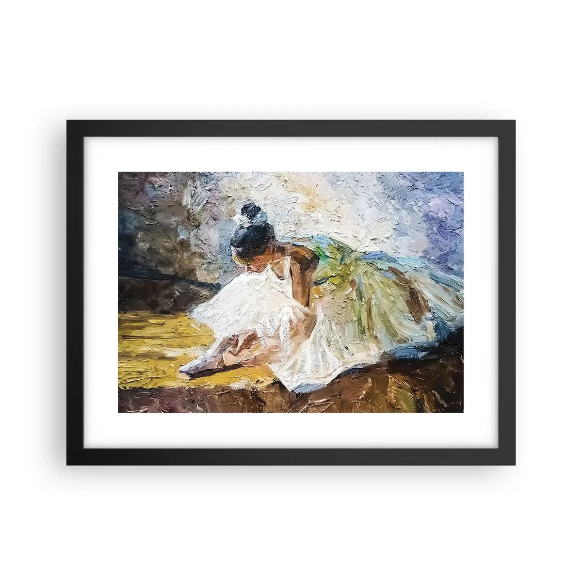 Poster in een zwarte lijst - Naar een schilderij van Degas - 40x30 cm