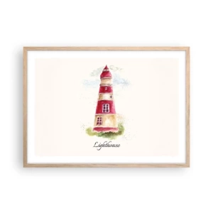 Een poster in een licht eiken lijst - Er is altijd goed weer in de buurt - 70x50 cm