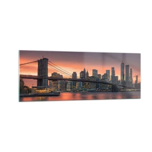 Schilderen op glas - Ondergedompeld in lila stilte - 140x50 cm