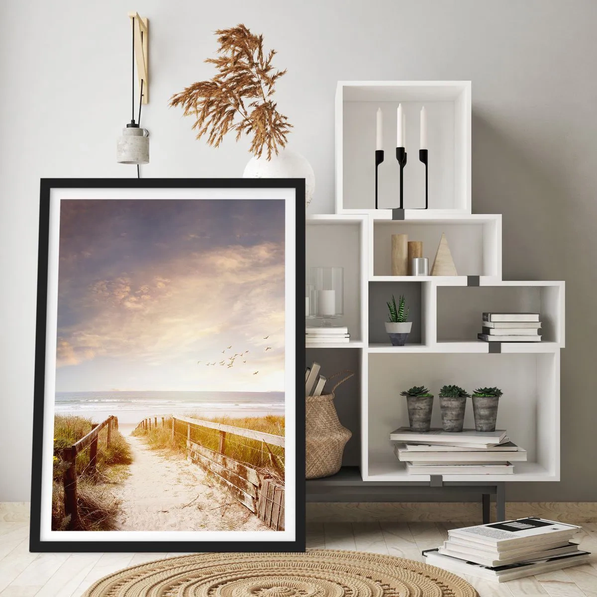 Poster in een zwarte lijst - Een ruimte van rust - 30x40 cm