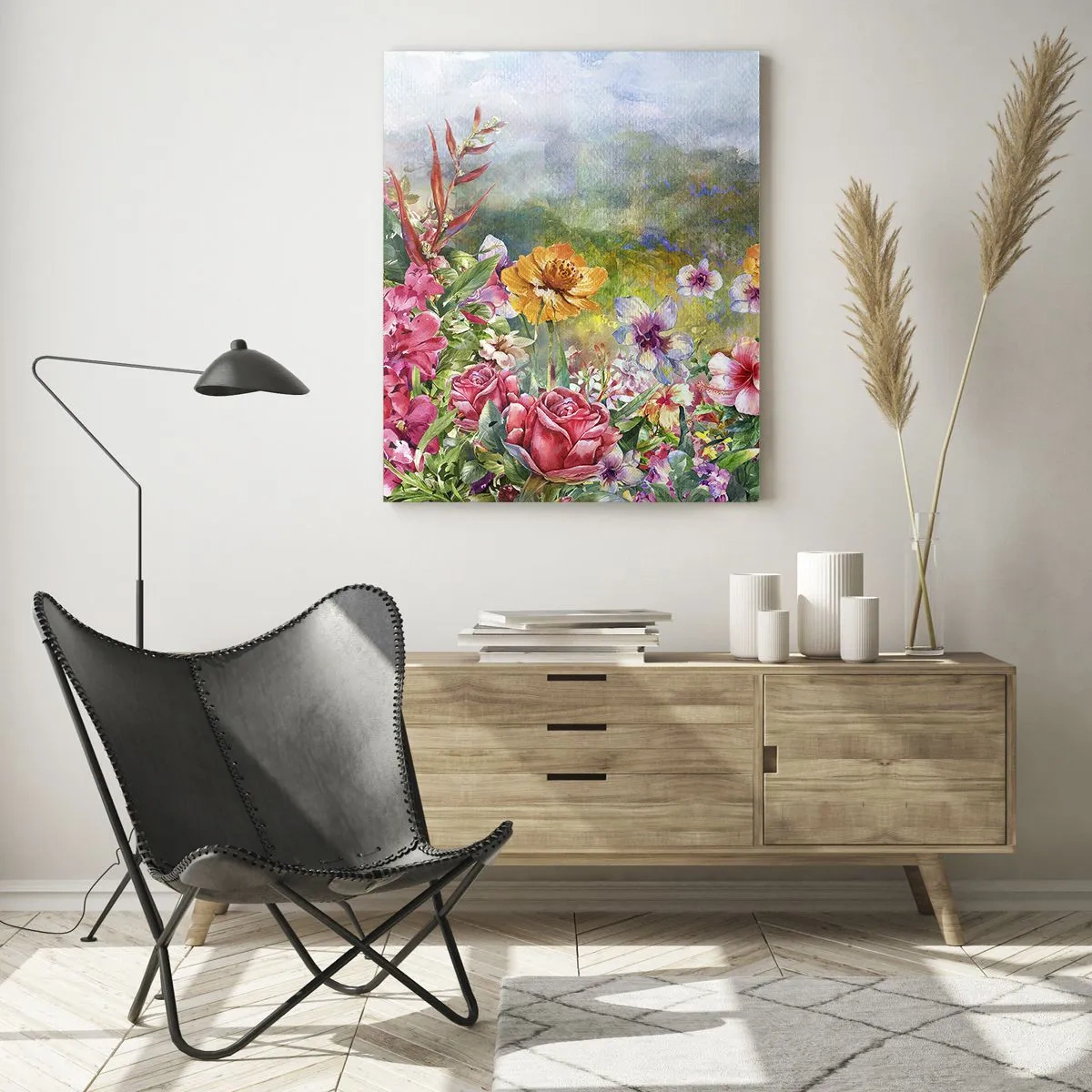 Schilderen op glas - Een tuin die gek is geworden - 50x70 cm