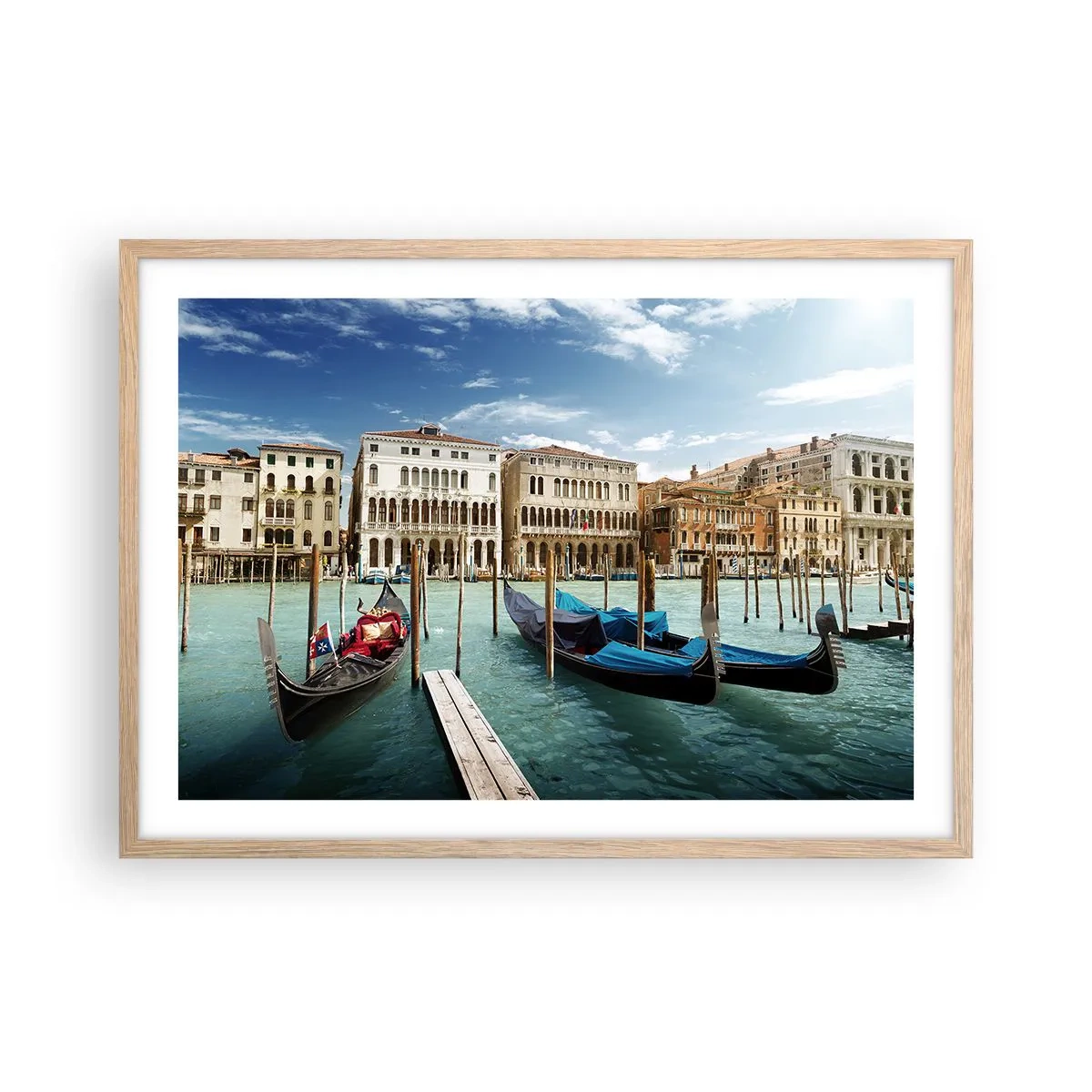 Een poster in een licht eiken lijst - Paleizen in het blauw - 70x50 cm
