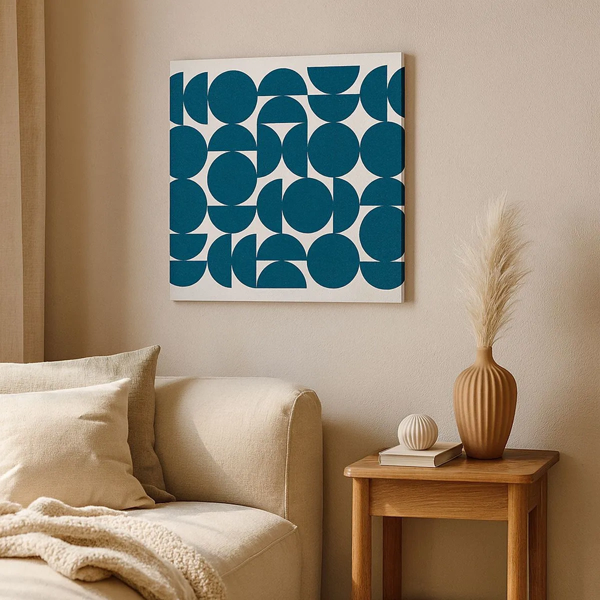 Schilderen op canvas - Cirkels en halfcirkels - 30x30 cm