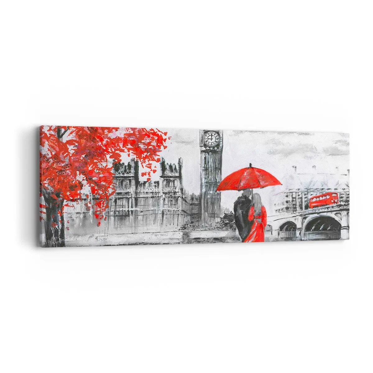 Schilderen op canvas - Verliefd op Londen - 90x30 cm