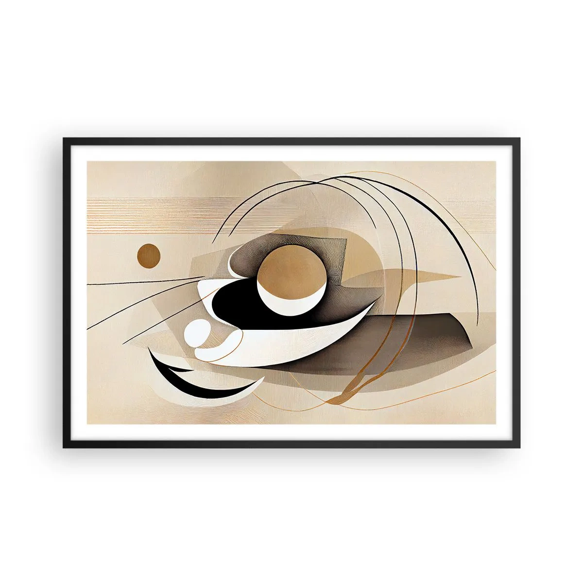 Poster in een zwarte lijst - Compositie: de essentie van de dingen - 91x61 cm