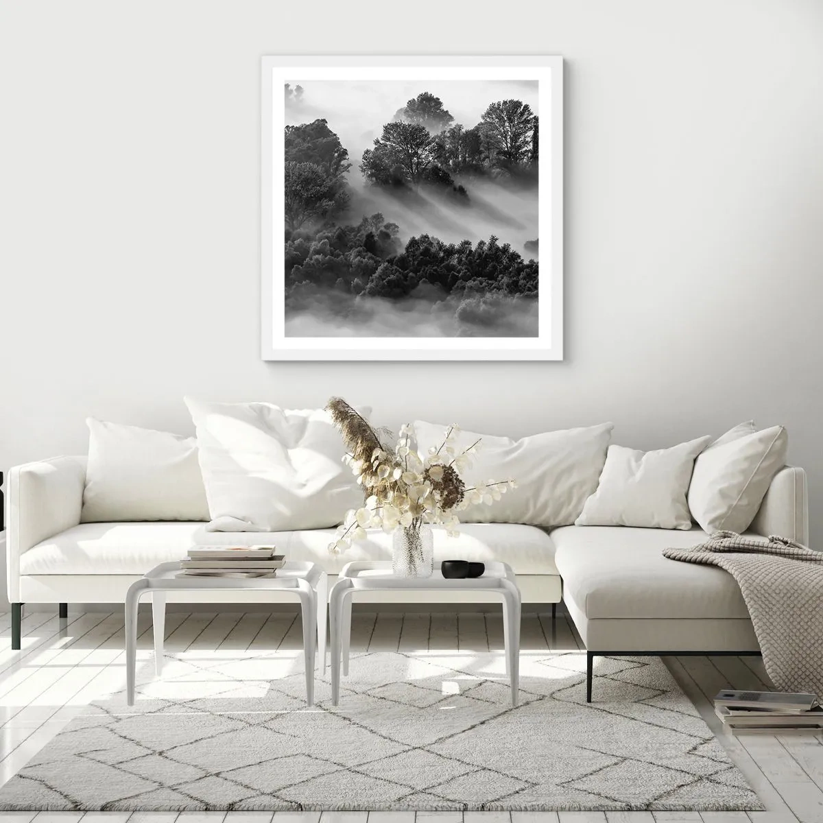 Poster in een witte lijst - Opstaand uit de slaap - 50x50 cm