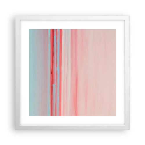 Poster in een witte lijst - Abstractie bij dageraad - 40x40 cm