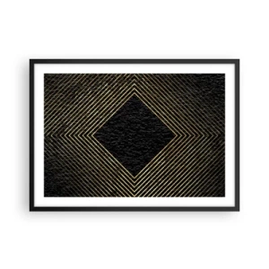 Poster in een zwarte lijst - Geometrie in glamoureuze stijl - 70x50 cm