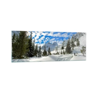 Schilderen op glas - In de sneeuw en in de zon - 140x50 cm