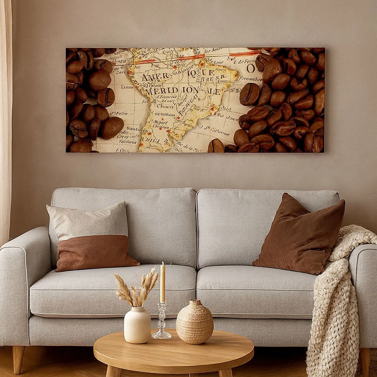 Schilderen op canvas - Waar komt de beste koffie vandaan? - 100x40 cm