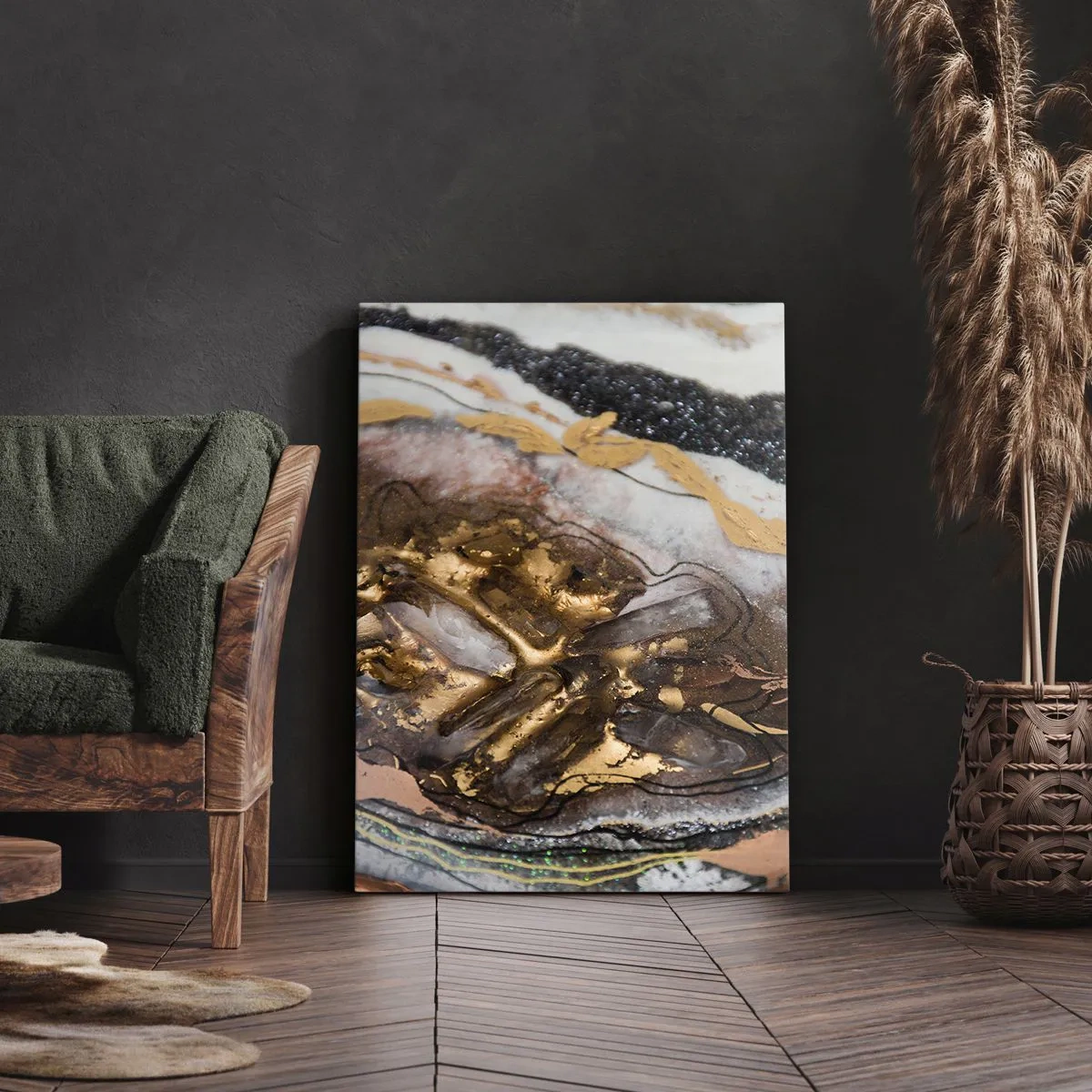 Schilderen op canvas - Het element aarde - 50x70 cm