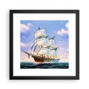 Poster in een zwarte lijst - Trots met de wind - 30x30 cm