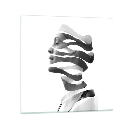 Schilderen op glas - Surrealistisch portret - 70x70 cm