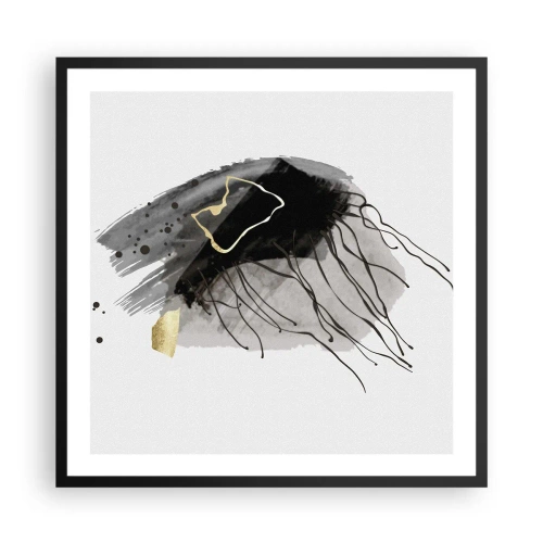 Poster in een zwarte lijst - In zwart en goud - 60x60 cm