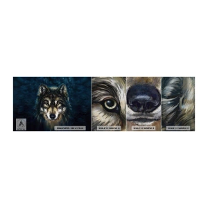 Fotobehang Monster Premium Canvas - Alfa? en omega - Wolf, Dieren, Schilderen - 100x30 cm