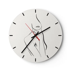 Wandklok - Klok - Golven in tinten beige en bruin creëren een geometrische structuur - 30x30cm - Een golf van melancholie - Moderne wanddecoratie voor woonkamer, keuken en slaapkamer ARTTOR