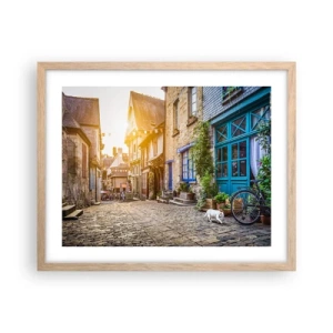 Een poster in een licht eiken lijst - De witte geest van het stadje - 50x40 cm