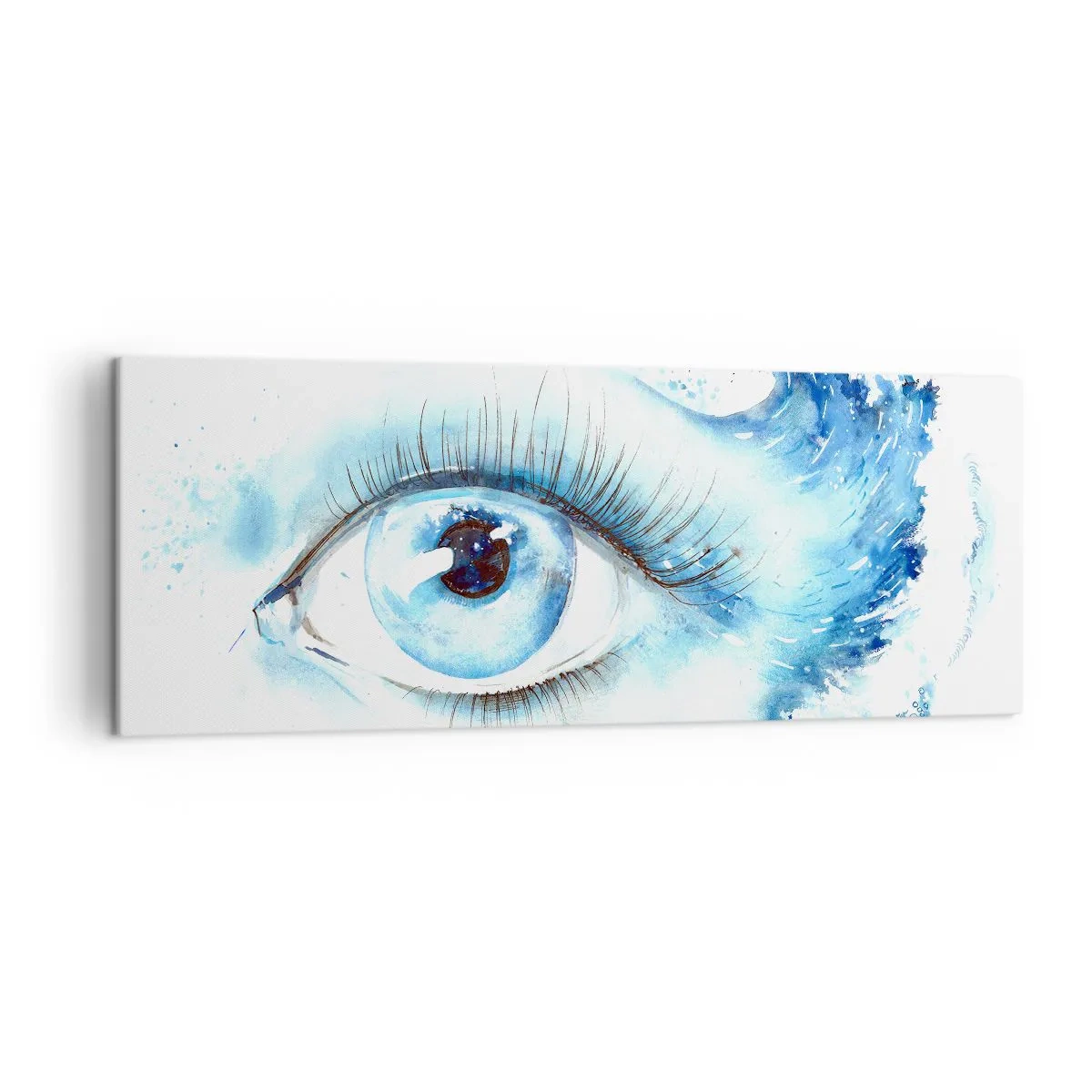 Schilderen op canvas - Dompel jezelf onder in het blauw van de blik - 140x50 cm