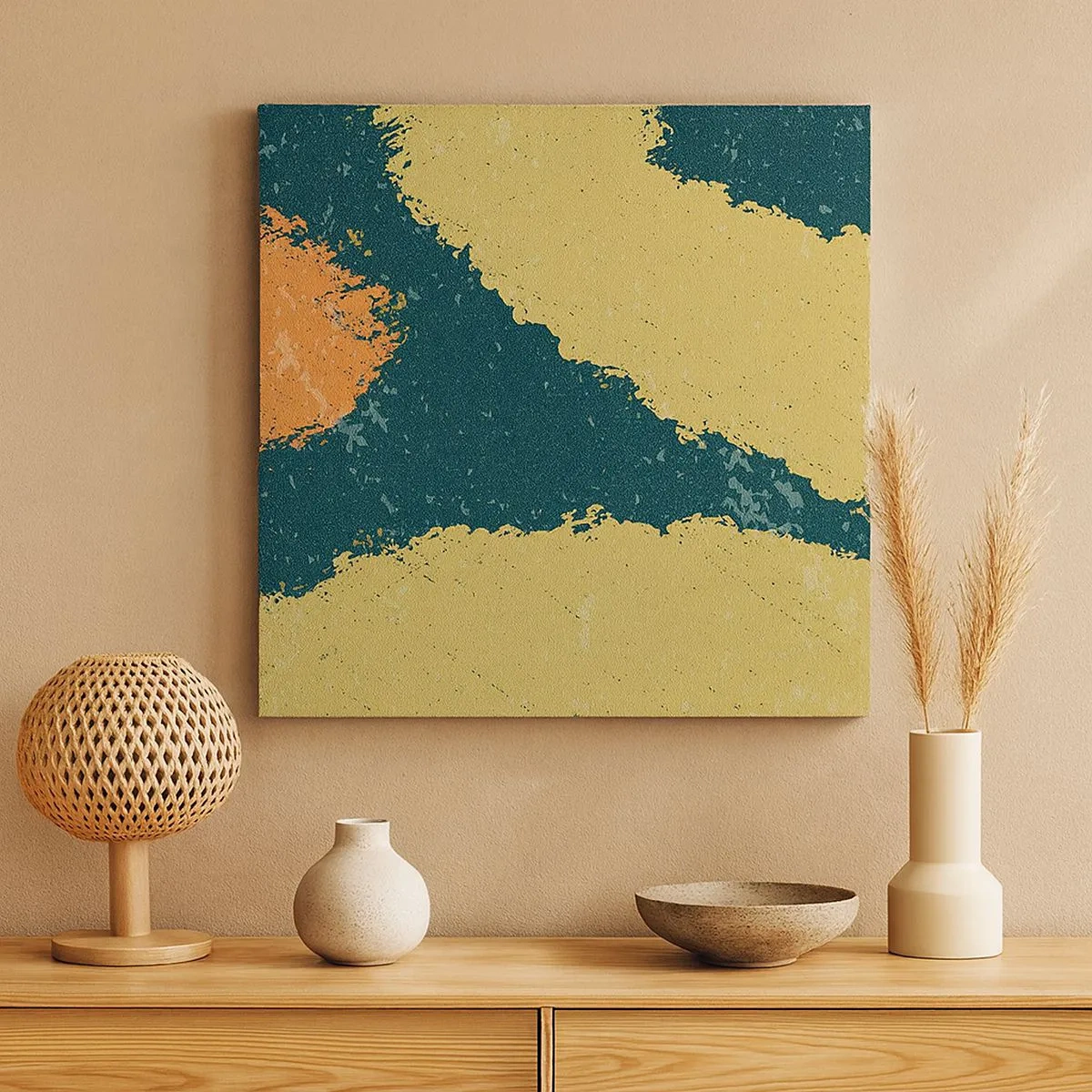 Schilderen op canvas - Abstractie – langzame beweging - 30x30 cm