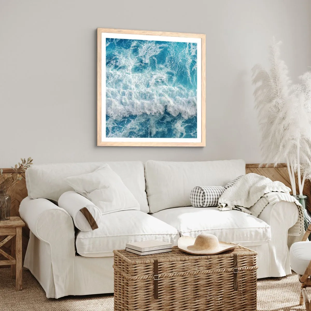 Een poster in een licht eiken lijst - Vrolijk en springend - 40x40 cm