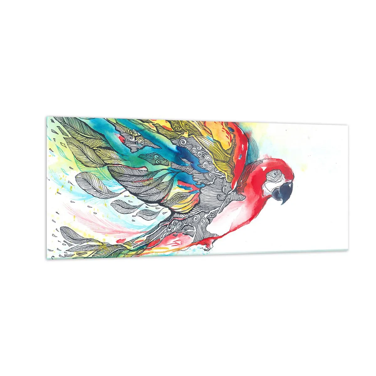 Schilderen op glas - Leef kleurrijk - 100x40 cm