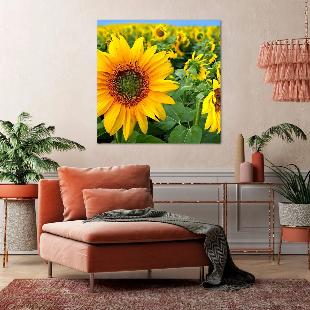 Schilderen op canvas - Honderden zonnen vlamden op - 50x50 cm