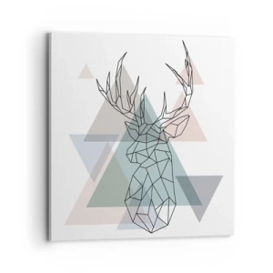 Schilderen op canvas - In een geometrisch bos - 70x70 cm