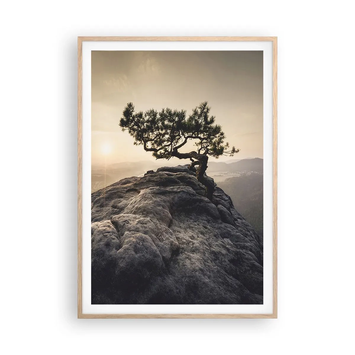 Een poster in een licht eiken lijst - Het leven wint altijd - 70x100 cm