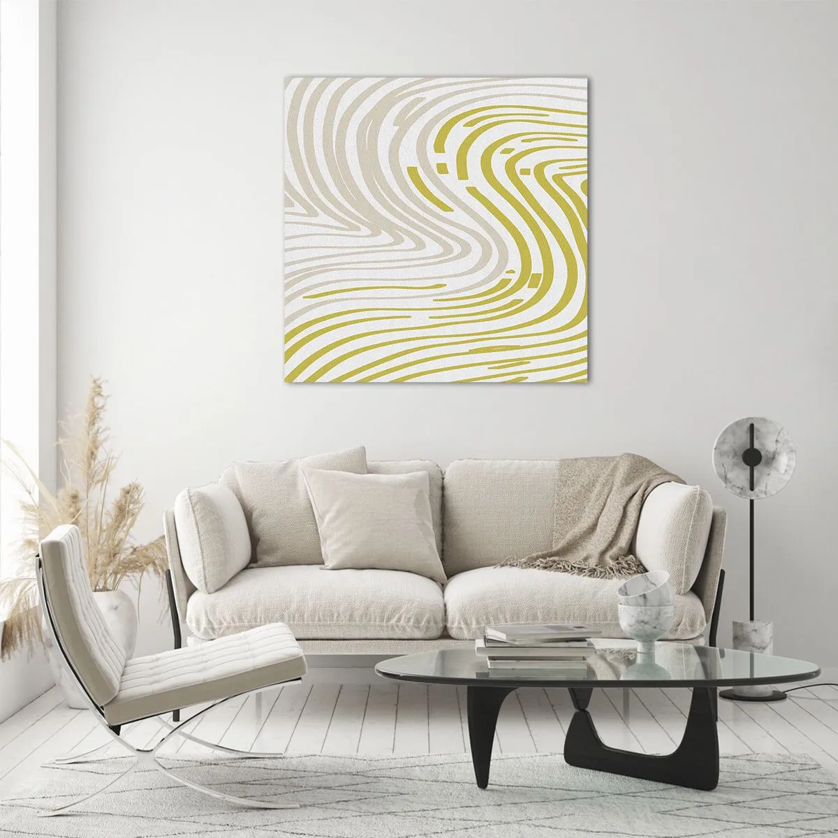 Schilderen op glas - Een compositie met een zachte buiging - 30x30 cm