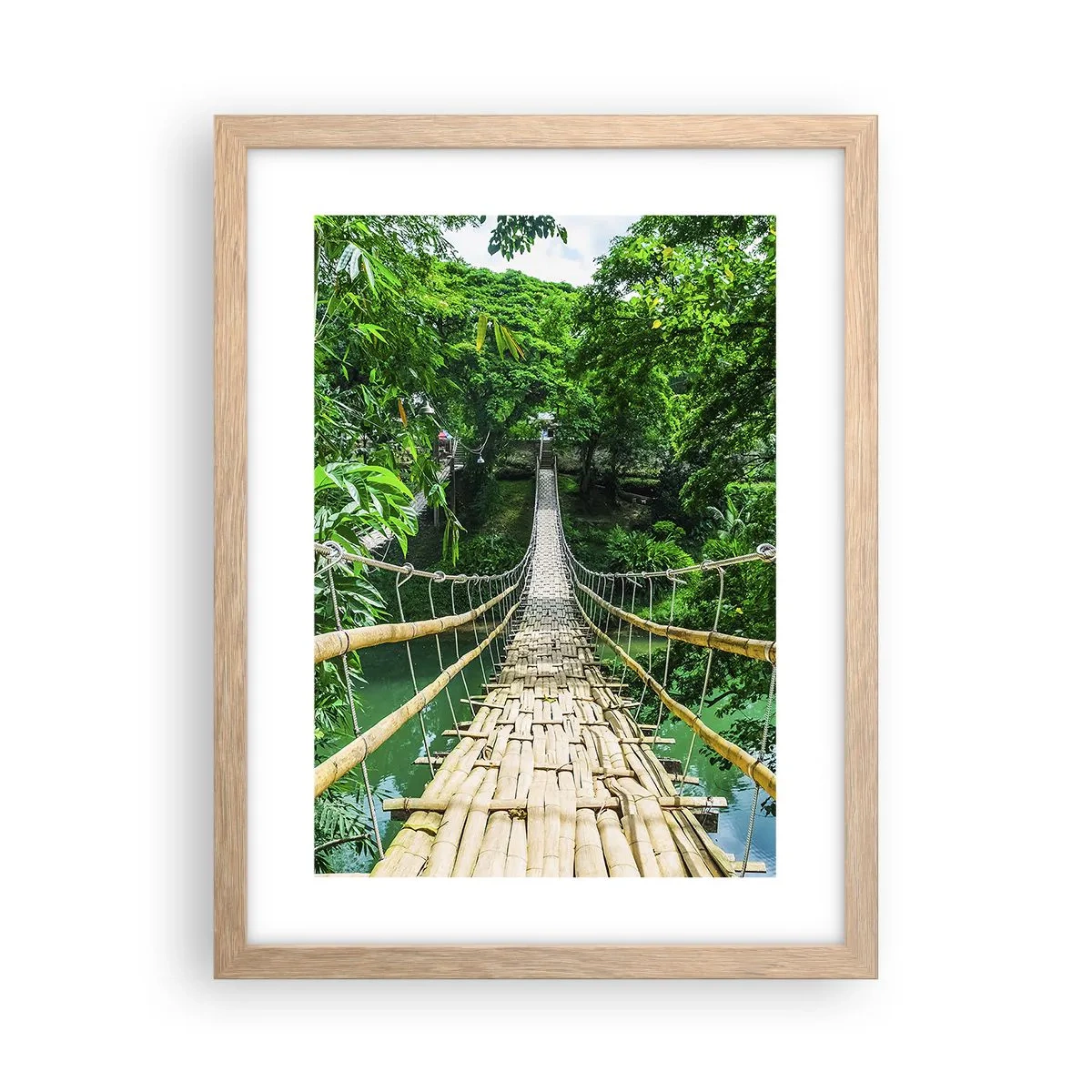 Een poster in een licht eiken lijst - Apenbrug over de green - 30x40 cm