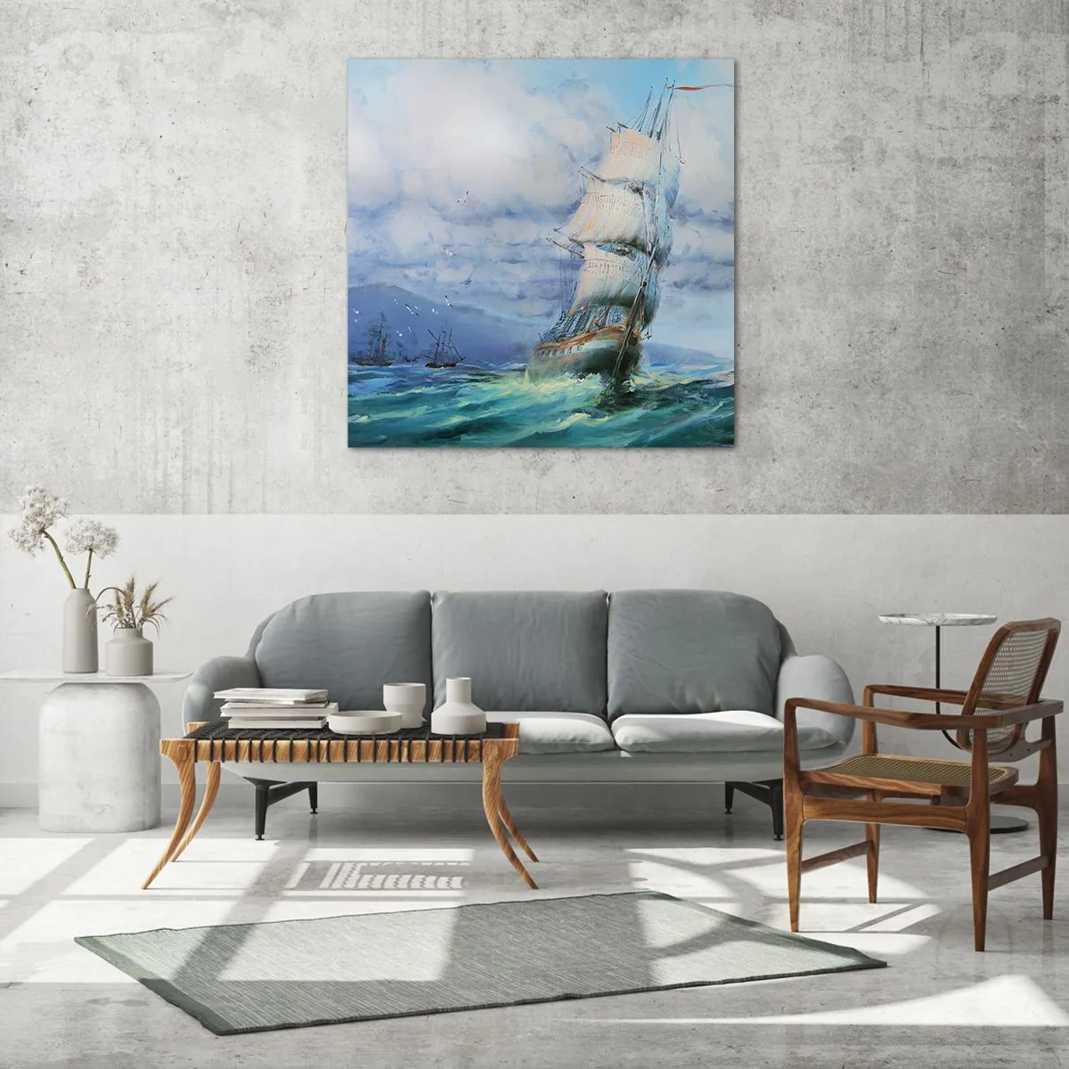 Schilderen op glas - Goede wind - 40x40 cm