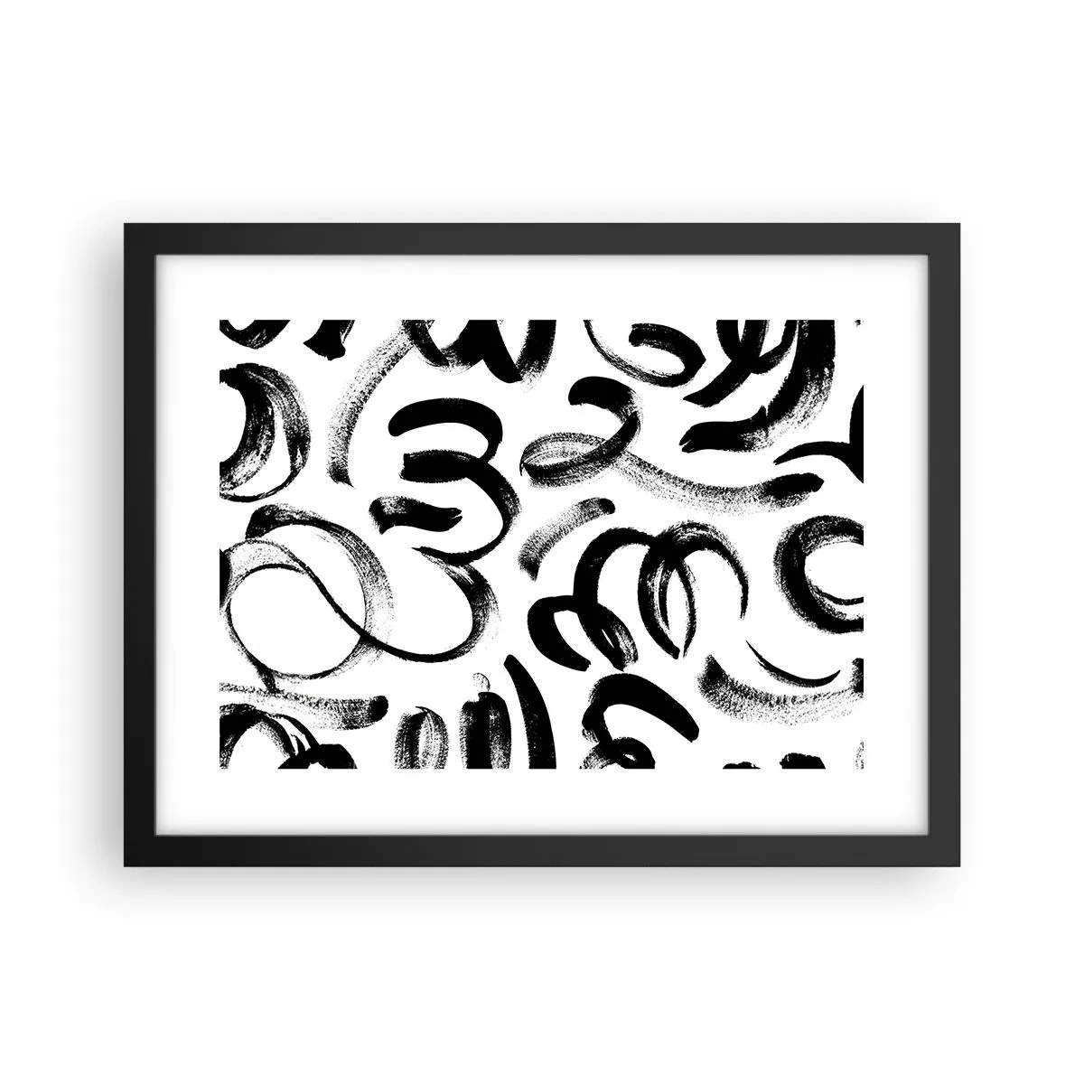 Poster in een zwarte lijst - Zwart op wit - 40x30 cm