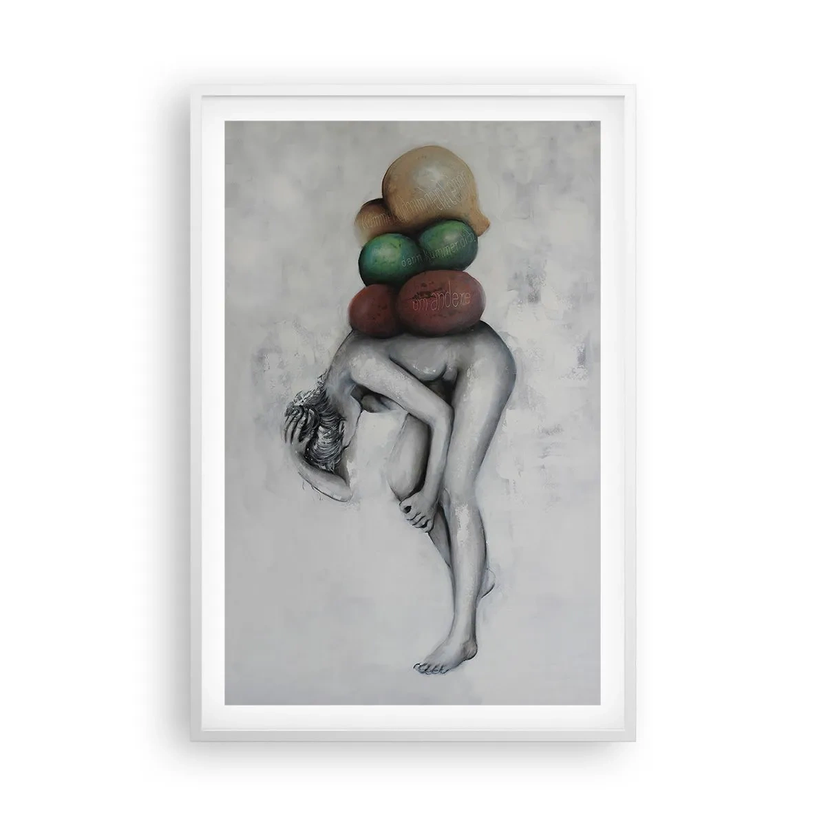 Poster in een witte lijst - De last van het leven - 61x91 cm