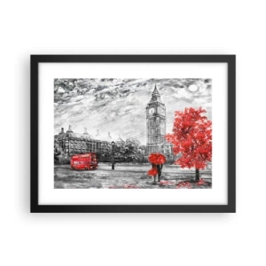 Poster in een zwarte lijst - Een spannende dag - 40x30 cm