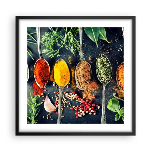 Poster in een zwarte lijst - Culinaire magie - 50x50 cm