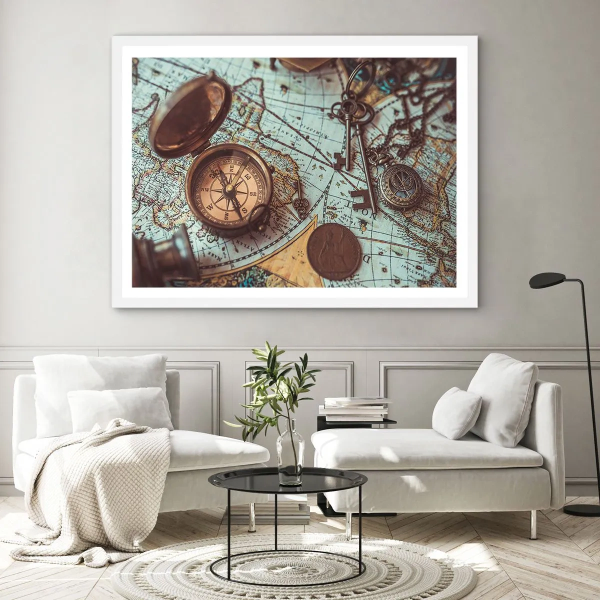 Poster in een witte lijst - Voor de avonturier - 70x50 cm