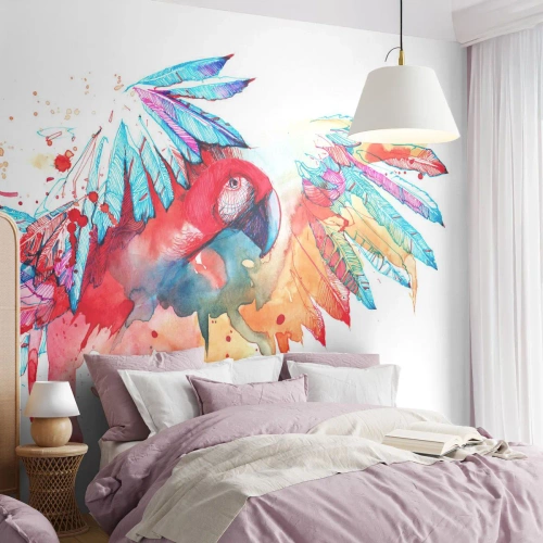 Fotobehang Premium Sand - . - Papegaai, Vogel, Abstractie - 350x256 cm