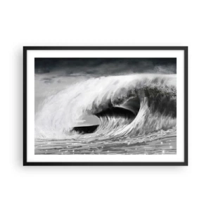 Poster in een zwarte lijst - De woede van de oceaan - 70x50 cm