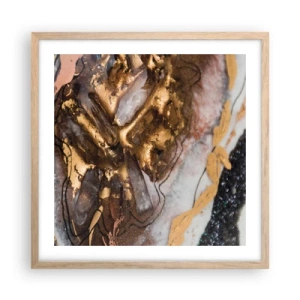 Een poster in een licht eiken lijst - Het element aarde - 50x50 cm